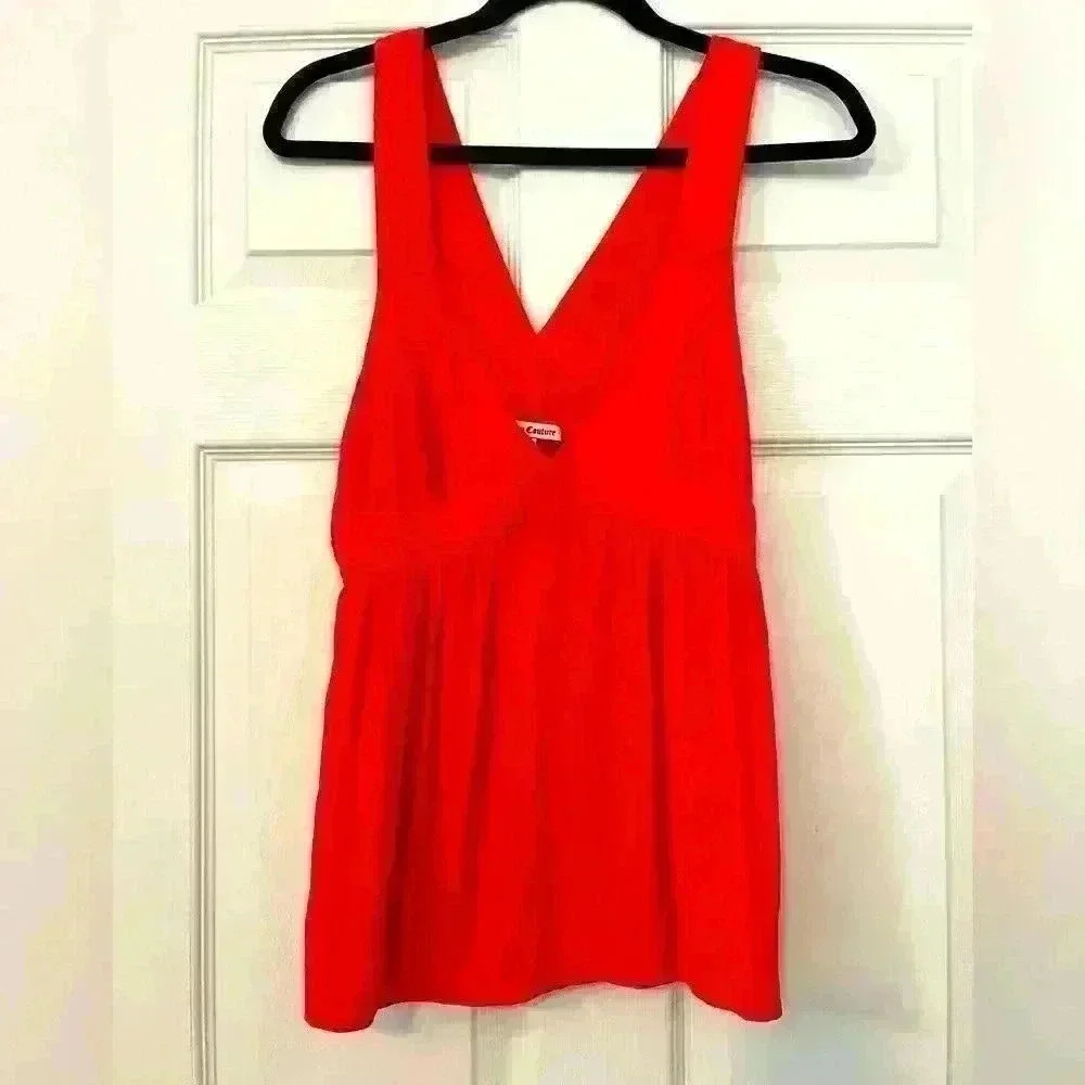 Juicy Couture Mandarin Orange Crepe Sleeveless Top Size 4